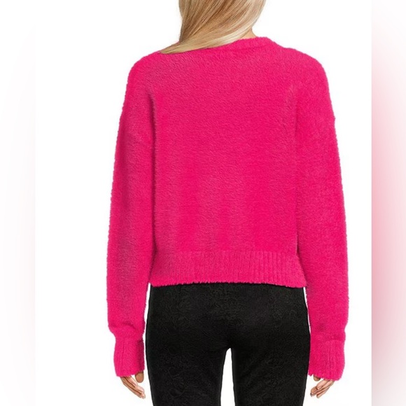 C&V Chelsea & Violet
Fuzzy Rhinestone Neckline Sweater Color Fuchsia-Size S NWT - Picture 2 of 10
